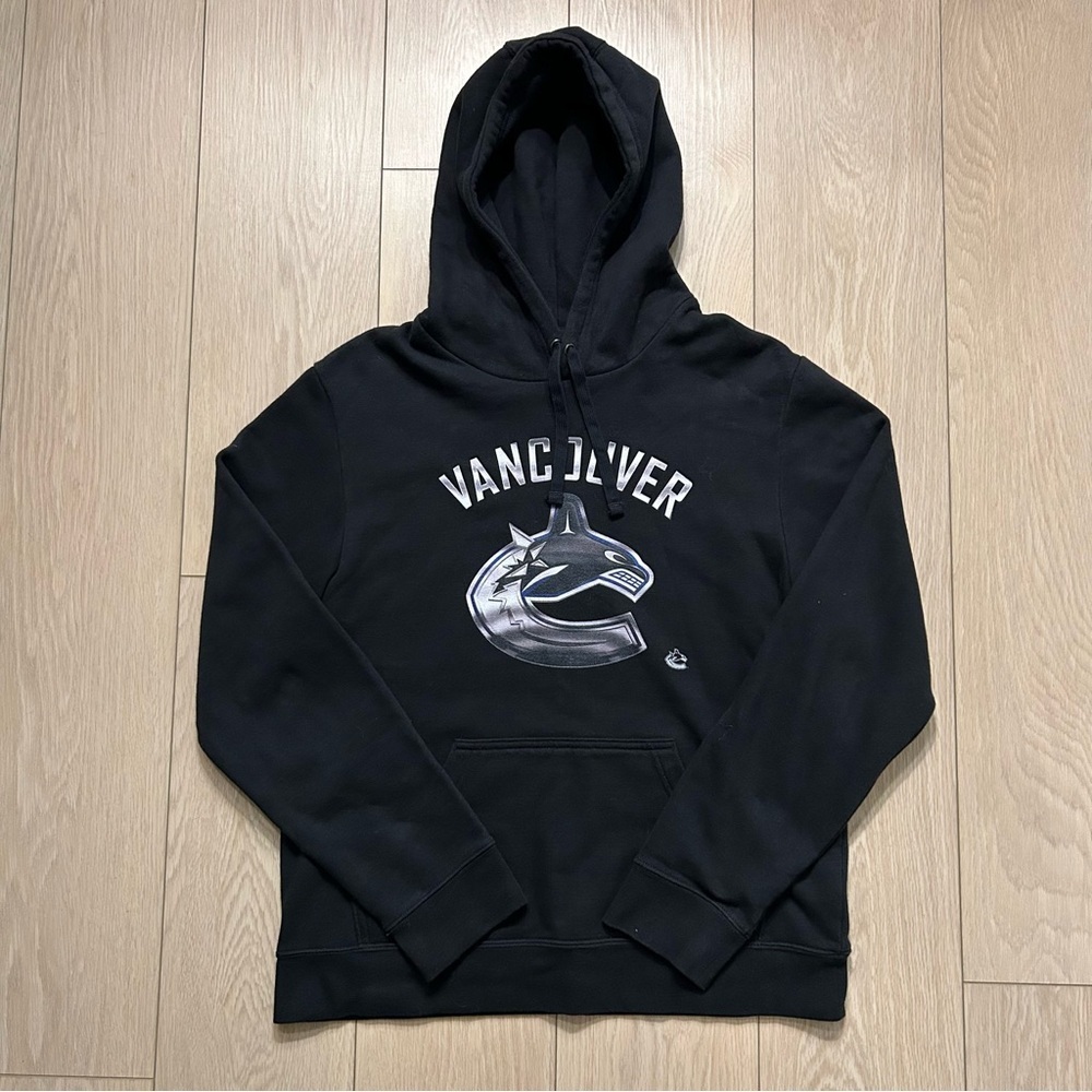 Fanatics Vancouver Canucks Primary Logo Pullover Hoodie Size Medium Black